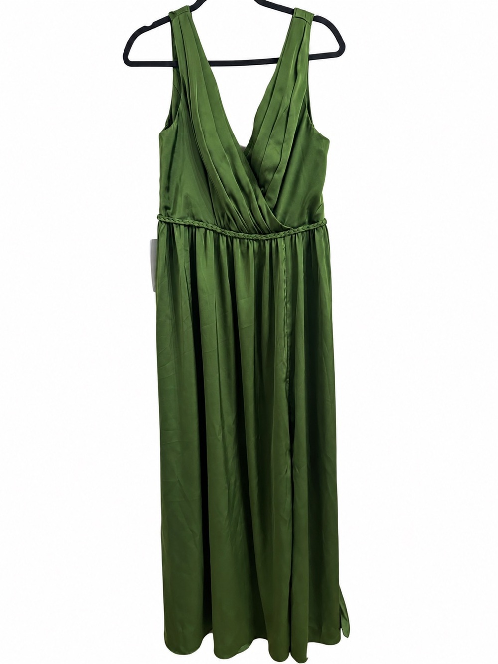NWT Azazie Tanicia A14 Green Satin Maxi Dress Formal Wedding Prom Bridesmaid 14